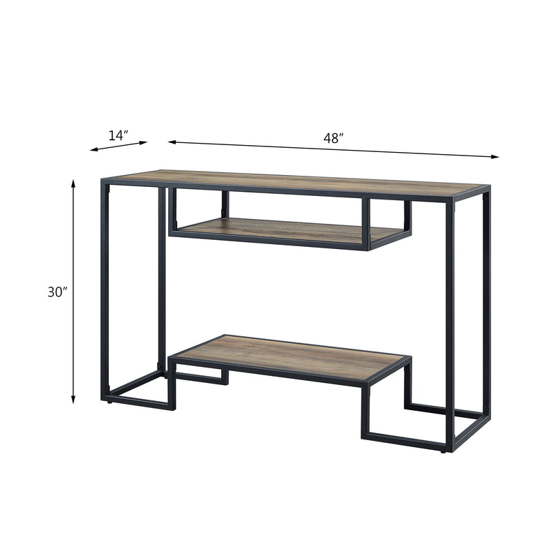 Idella - Sofa Table - Rustic Oak / Black