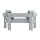 Modern Chenille Loveseat Sofa, Comfy Upholstered 2 Seater