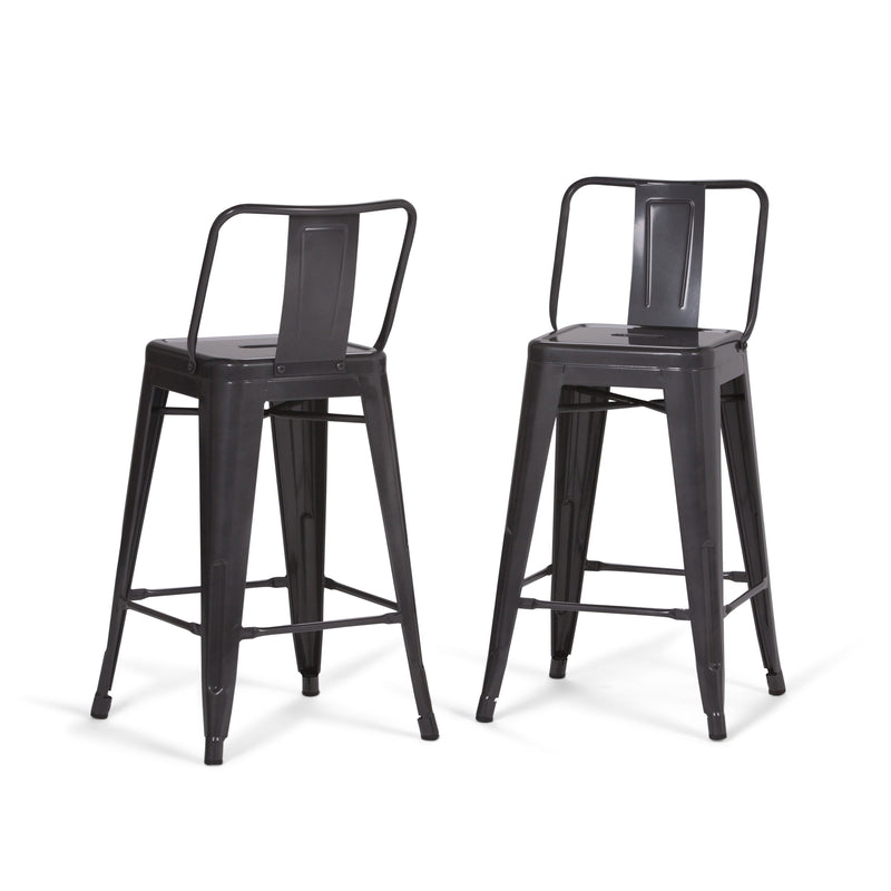 Rayne - Curved Back Metal Stool (Set of 2)