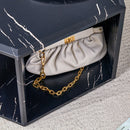 Hexagonal Coffee Table With Characteristic Pattern Stickers And Multi-Hole Design For Extra Storage