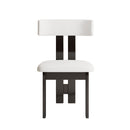 Modern Dining Chairs, Vertical Backrest Kitchen Chairs For Dining Room (Set of 2) - White
