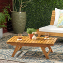 Outdoor Acacia Wood Coffee Table With Open Slat Design
