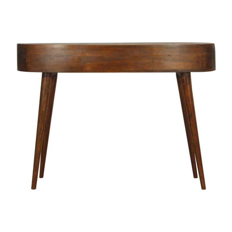 Wave Writing Desk, 2 Drawer - Chestnut