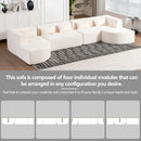 Upholstered Sofa Free Combined Sofa Couch With 2 Chaise Lounge And Five Back Pillows For Living Room