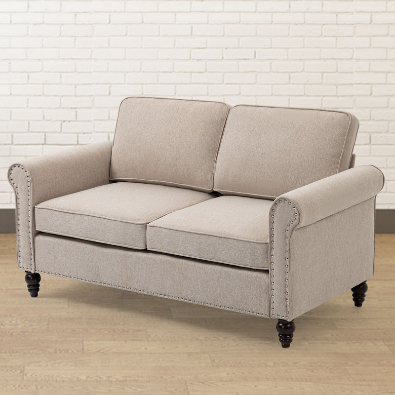 Loveseat Sofa, Mid-Century Modern Couches For Living Room, Button Tufted Sofa