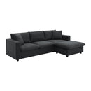Modern Sectional Sofa With Throw Pillows, Cloud L Shaped Couch Set With Wide 4 Seat Comfy Couch Set With Movable Ottoman