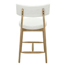 Mid Century Modern Counter Stools, Fabric Upholstered Chairs