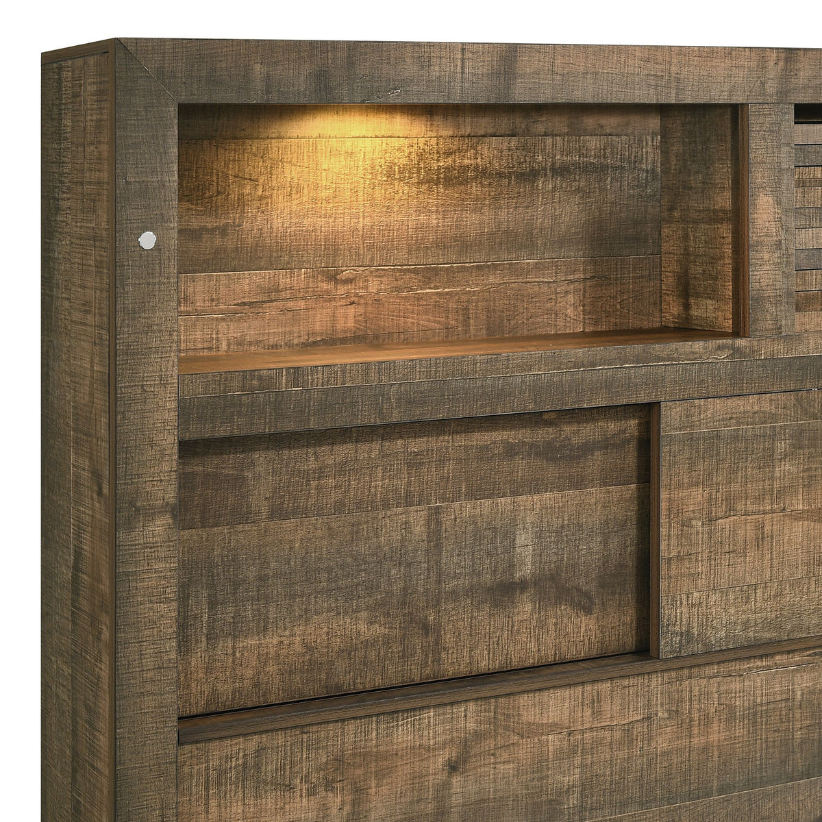 Bailey Bookcase Panel Bedroom Set With Bluetooth in Dark Brown by Elements International, view 17