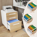 3 Drawer Mobile File Cabinet Under Desk Office, Simple Style Versatile Storage Cabinet For Legal / Letter / A4 Files, 5 Wheel Design Anti-Tilting Cold Rolled Steel Waterproof Moisture-Proof