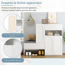 Elegant 2 In 1 Shoe Cabinets With Soft Cushion Versatile Shoe Rack Organizer With Adjustable Shelves