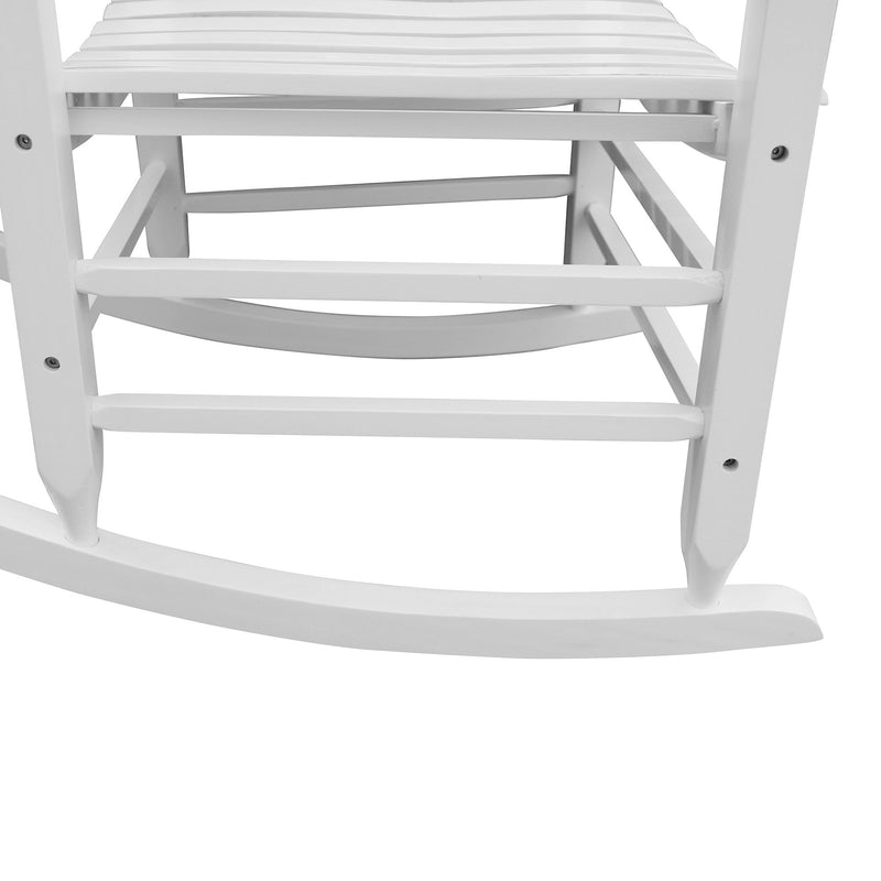 Classic Wooden Porch Rocker Chair White Populus Wood Comfortable Design