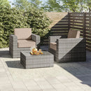 Wicker Seating Group Set With Table And Cushions