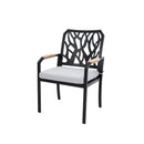 Outdoor Patio Stationary Dining Chairs With Outdoor Grade Sunbrella Cushions, Branch Like Backrest (Set of 2) - Bourbon Brown