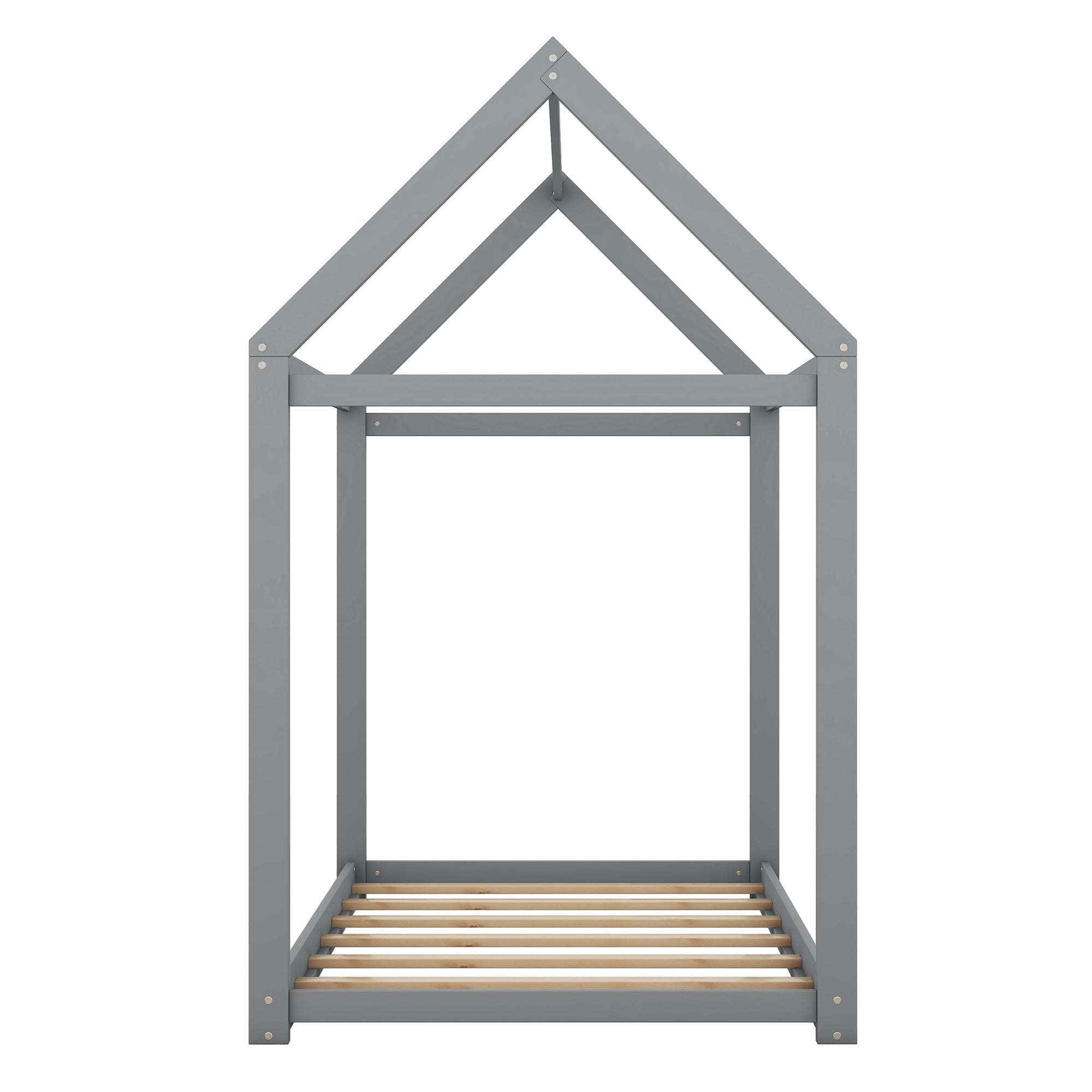 Twin Size Wooden House Bed, Gray - Atlantic Fine Furniture Melbourne FL