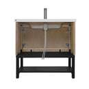 Modern Freestanding Bathroom Vanity With Ceramic Sink, Hot And Cold Faucet, Storage Cabinet & Open Shelf