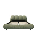 Luxury Upholstered Platform Bed With Oversized Padded Backrest And Solid Wood Frame