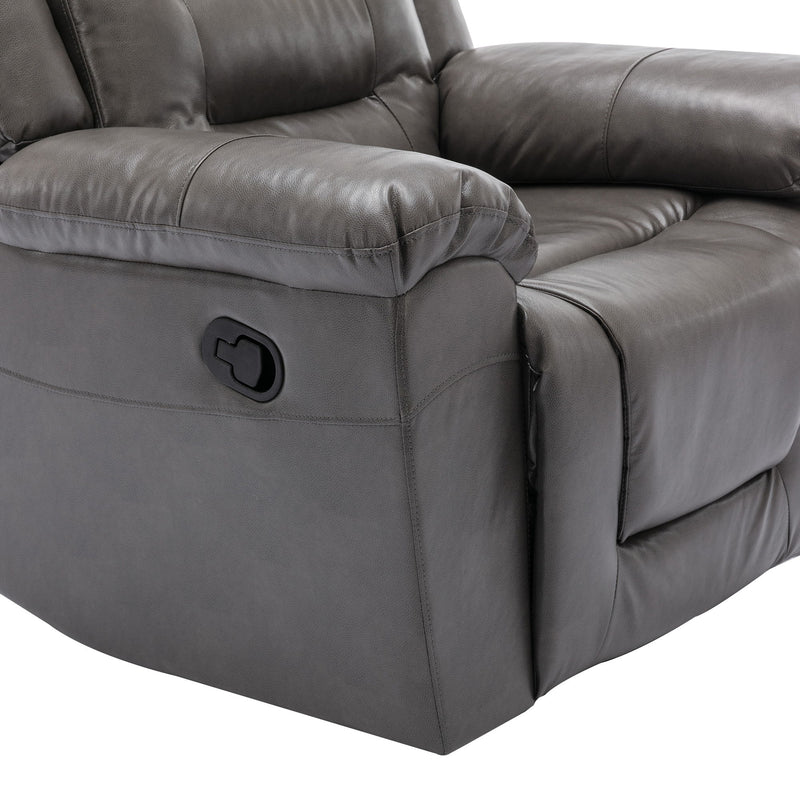 3 Seater Home Theater Recliner Manual Recliner Chair With Two Built-In Cup Holders For Living Room