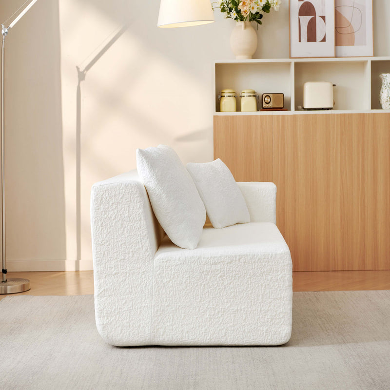 Modular Cloud Sectional Couch With L Shape Chaise - White