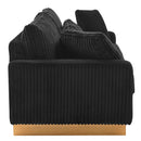 Modern Corduroy Loveseat Sofa With 4 Pillows