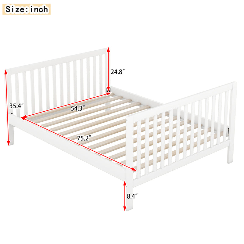 Convertible Crib/Full Size Bed with Changing Table, White