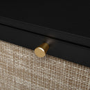 Modern Rattan 3 Door Shoe Rack Cabinet For Entryway