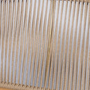 Outdoor Lounge Chair With Woven Backrest, Solid Wood Frame, Comfortable Cushions