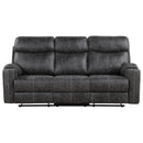 Hirah - Motion Sofa - Dark Gray Polish Microfiber