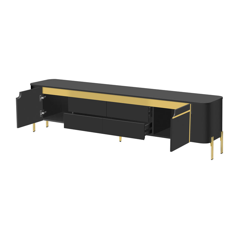 TV Stand For TVs Up To 80" With 4 Drawers And 2 Spacious Cabinets