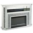 Noralie - 51" Fireplace With LED - Mirrored & Faux Diamonds