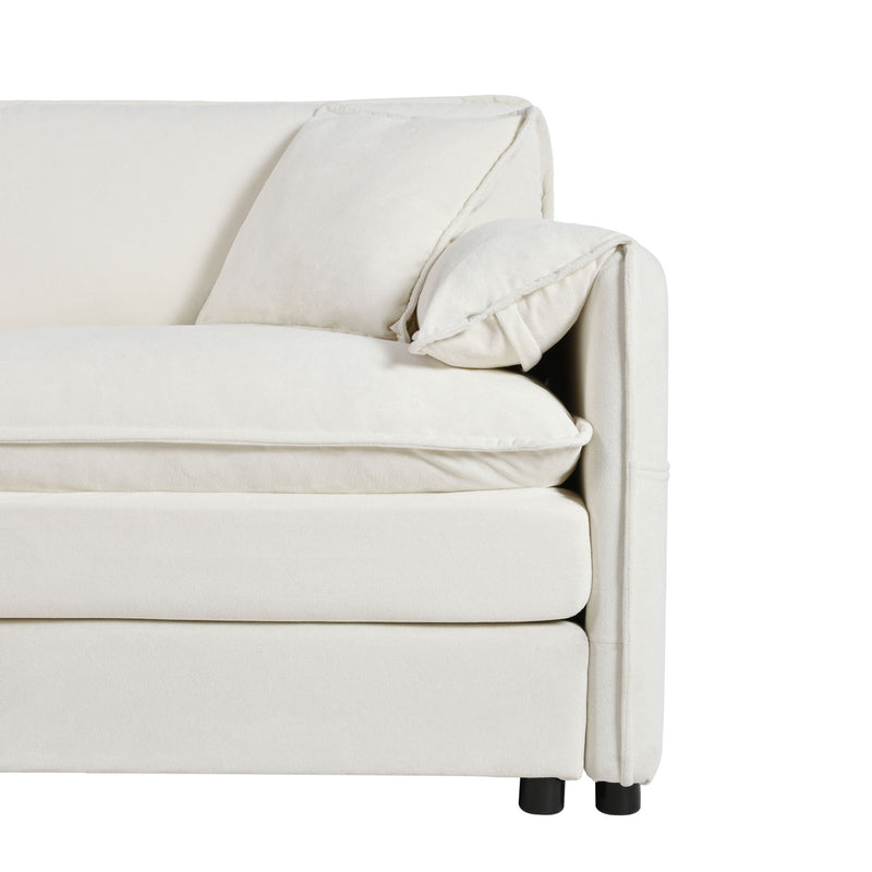 Modern Upholstered Chenille Loveseat And Armchair Set With Pillows