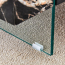 Modern 2 Tier Square Coffee Table, Elegant Marble Pattern