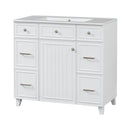 Bathroom Vanity With Ceramic Sink, Soft Close Doors, Adjustable Shelves