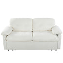 Modern Convertible Sleeper Sofa Bed With Pull-Out Queen Design, Side Storage & Thick Cushions