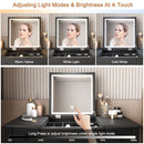 Vanity Table With LED Lights, Flip-Top Mirror And 2 Drawers, Jewelry Storage