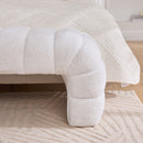 Modern Upholstered Armless Bed Bench With Channel Tufted Design