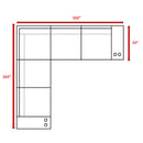 Wide Outdoor Wicker Patio Sectional With Cushions & Reversible Design - Gray
