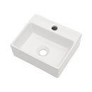 Ceramic Rectangle Wall Mount Bathroom Sink With Single Faucet Hole
