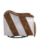 Qalurne - Recliner - 2-Tone Mocha Top Grain Leather & Aluminum - Atlantic Fine Furniture Inc