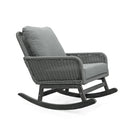 Contemporary Minimalist Wicker Rocking Chair With Soft Polyester Cushions