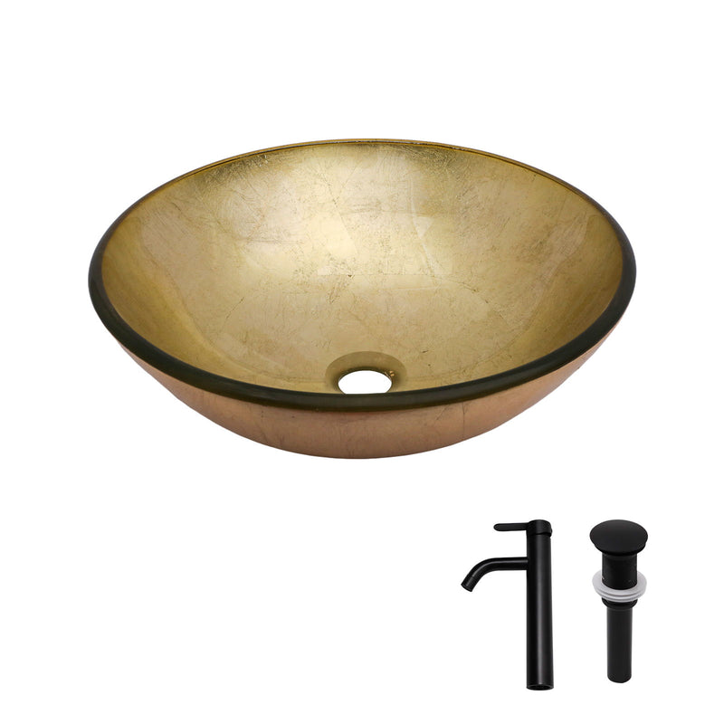 Vessel Sink With Faucet And Pop-Up Drain