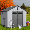 Resin Plastic Storage Shed For Backyard Garden With Spire Tool Storage