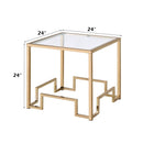 Damien - End Table - Clear Glass & Champagne
