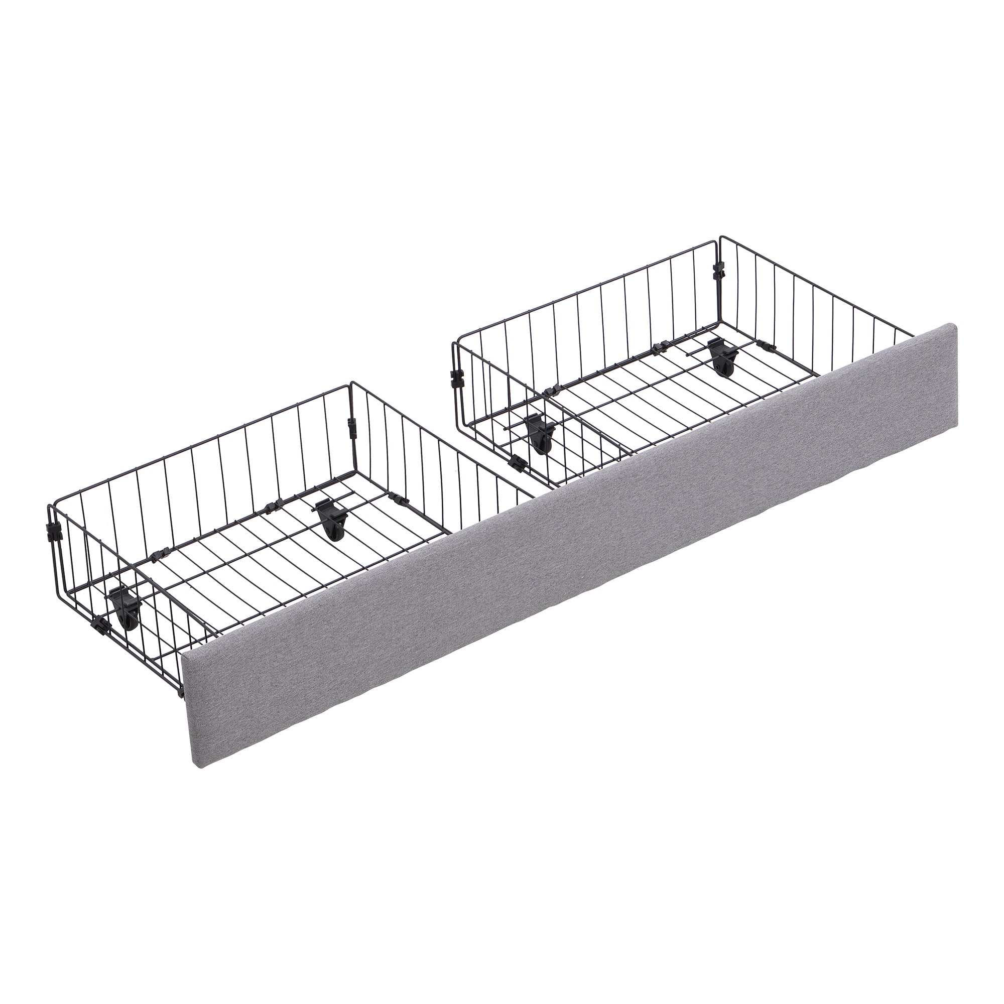Queen Size Storage Upholstered Hydraulic Platform Bed with 2 Drawers, Gray - Atlantic Fine Furniture Melbourne FL