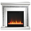 Lorelai - Mirrored Freestanding Electric Fireplace - Silver