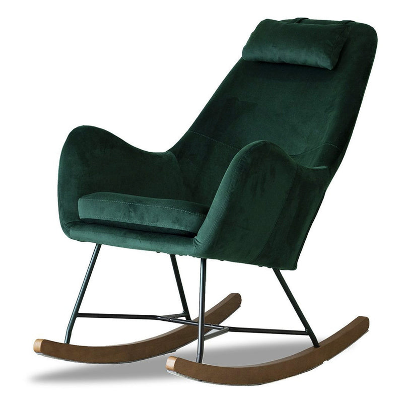 Chel - Mid-Century Modern Velvet Rocking Chair