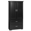 Tall Bathroom Storage Cabinet, Cabinet With 2 Doors And Drawers, Adjustable Shelf