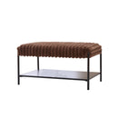 Upholstered Ottoman Coffee Table Foot Rest With Open Storage