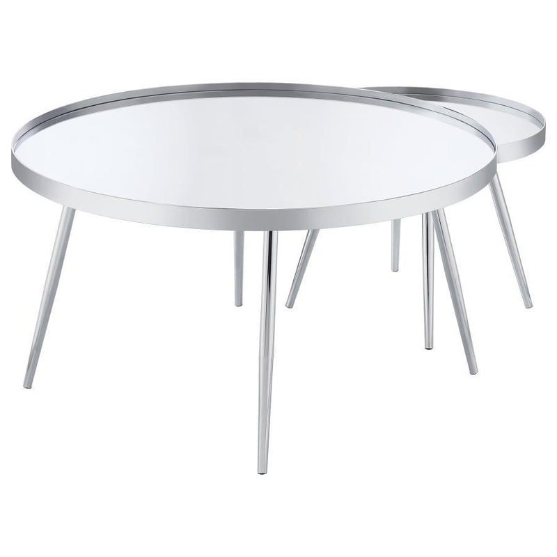 Kaelyn - 2 Piece Round Mirror Top Nesting Coffee Table