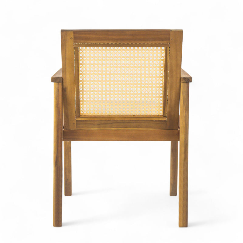 Preston - Outdoor Dining Chair With Cushion (Set of 2) - Teak / Beige