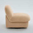 Pumpkin Shaped Swivel Accent Chair, 360 Degree Rotation For Living Room